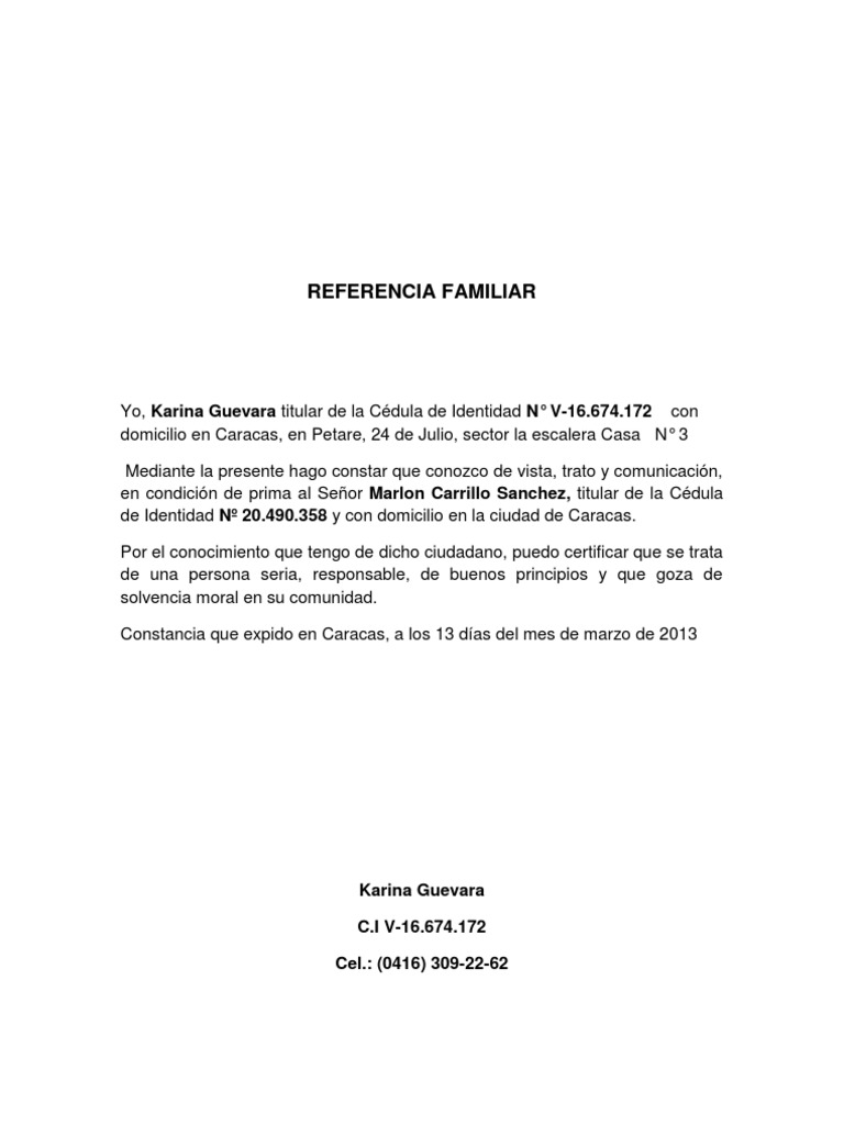 Referencia Familiares