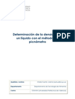 11. Artículo docente. Determinación de la densidad de un líquido con el método del picnómetro