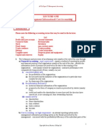 Lecture One Management Information& Cost Accounti: Financial Accounting - Legal Requirement