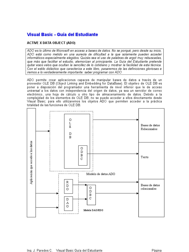 Guía de ADO en Visual Basic para Principiantes | PDF | Active X Data ...