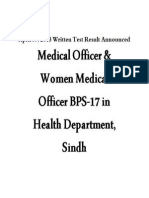 SPSC, Written Test Result Medical Officer
