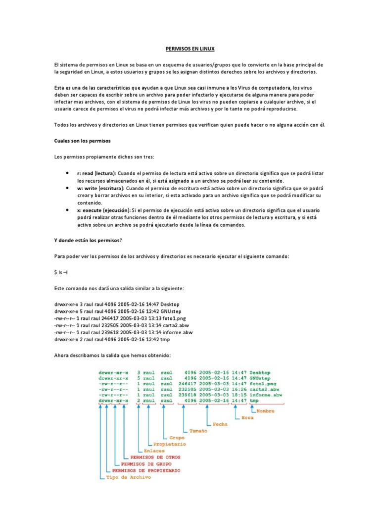 Permisos en Linux: Guía Completa | PDF | Virus de computadora | Archivo ...