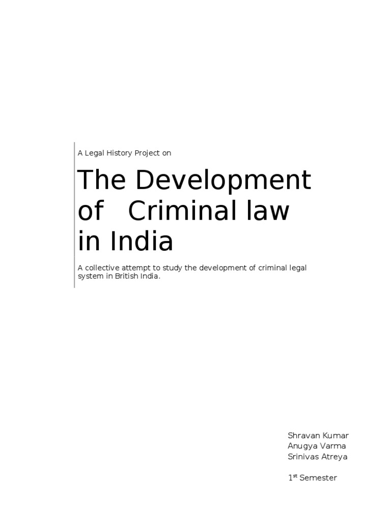 Evolution of Criminal Law in India | PDF | Crime & Violence | Crime ...