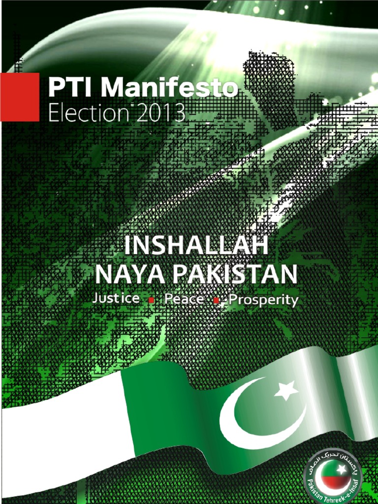 PTI Manifesto 2013 Social Democracy Political Parties