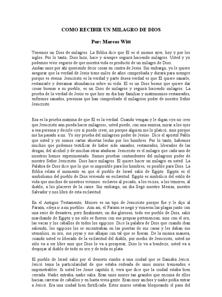 Pasos para Recibir un Milagro de Dios | PDF | Fe | Milagro