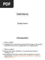 Definitions: Quality Terms