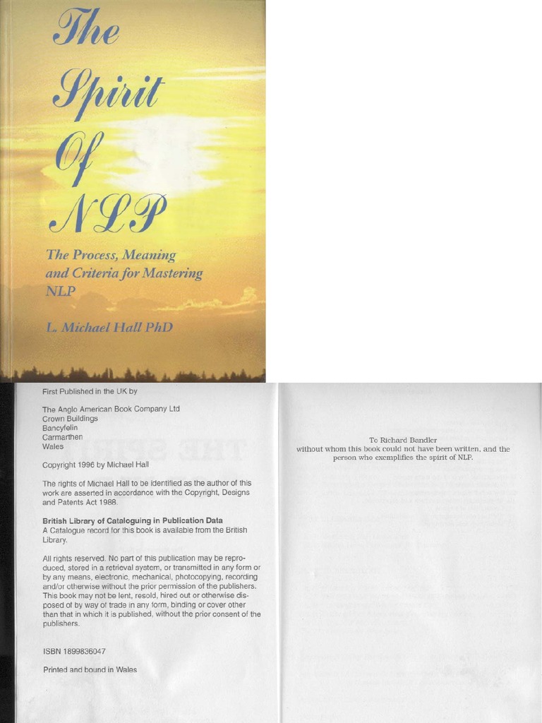 Nlp Michael Hall The Spirit Of Nlp Pdf Neuro Linguistic