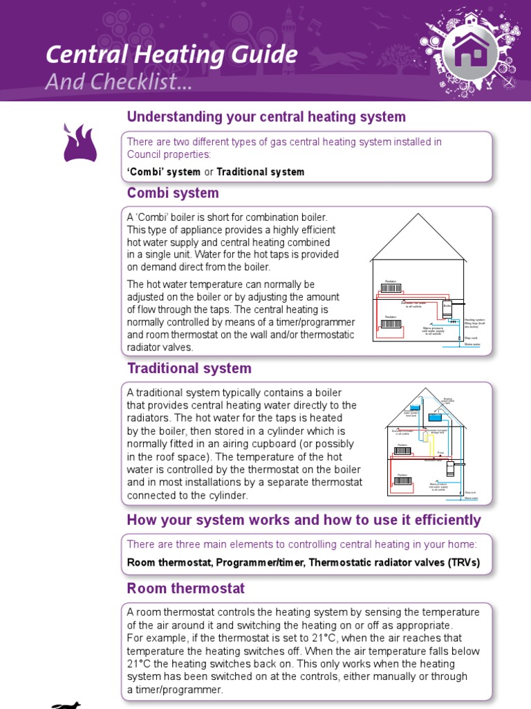 Central Heating System Guide | PDF | Water Heating | Thermostat