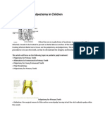 Pulpotomy and Pulpectomy in Children: Pulpotomy For Primary Teeth