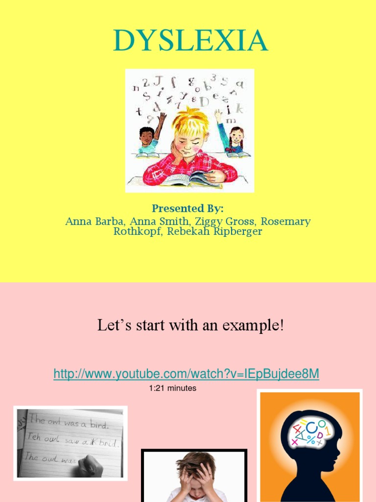 dyslexia powerpoint Dyslexia Reading (Process)