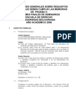 2006 Instrucciones Generales para La Confección de Memorias e Informes Finales de Seminarios