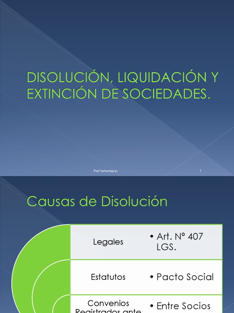 Disolución Liquidación Y Extinción De Sociedades Liquidación