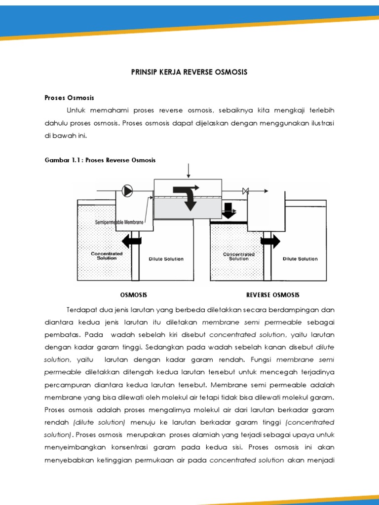 Prinsip Kerja Reverse Osmosis Pdf