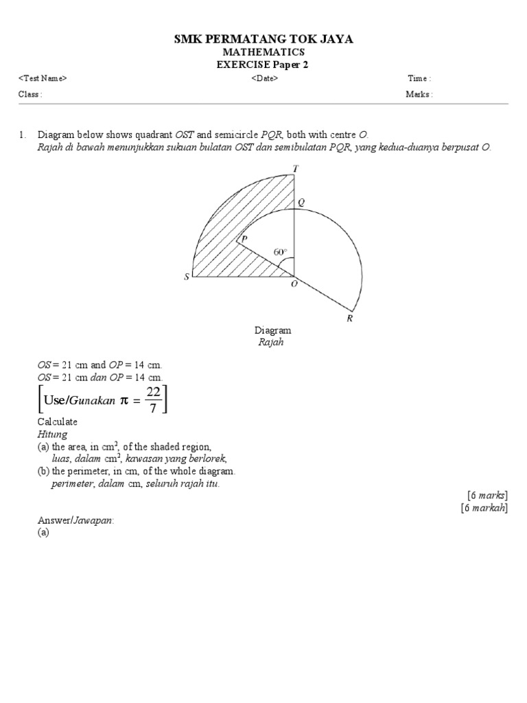 Kemahiran asas matematik t4  Geometric Shapes  Algebra