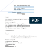 Análisis de rendimiento de estudiante en curso de ingeniería industrial