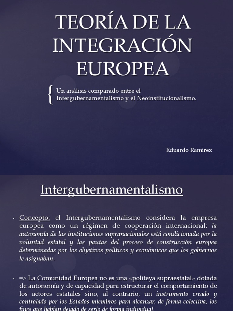 Teoría de La Integración Europea | PDF | Relaciones internacionales ...
