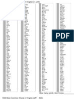 1000 Most Common Words in English