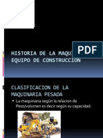 Historia y clasificación de maquinaria y equipo de construcción