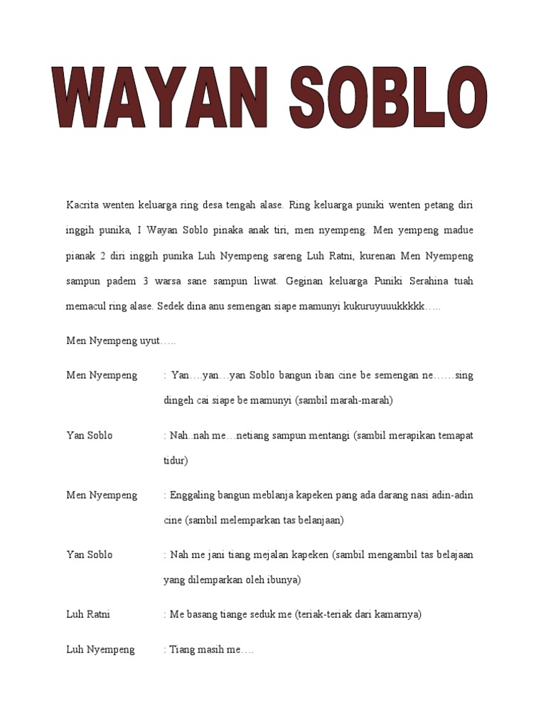 Naskah Drama Bahasa Bali Jurnal Siswa