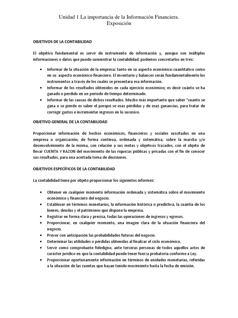Importancia de la Información Financiera | PDF | Contabilidad | Información