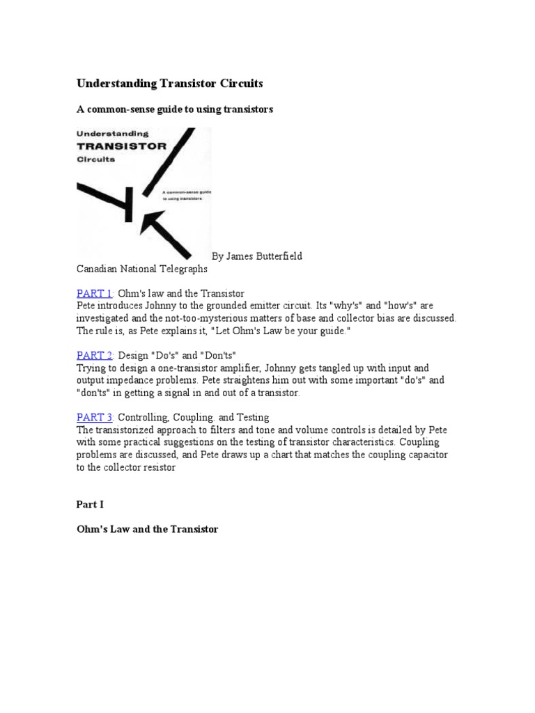 Understanding Transistor Circuits PDF Amplifier Transistor