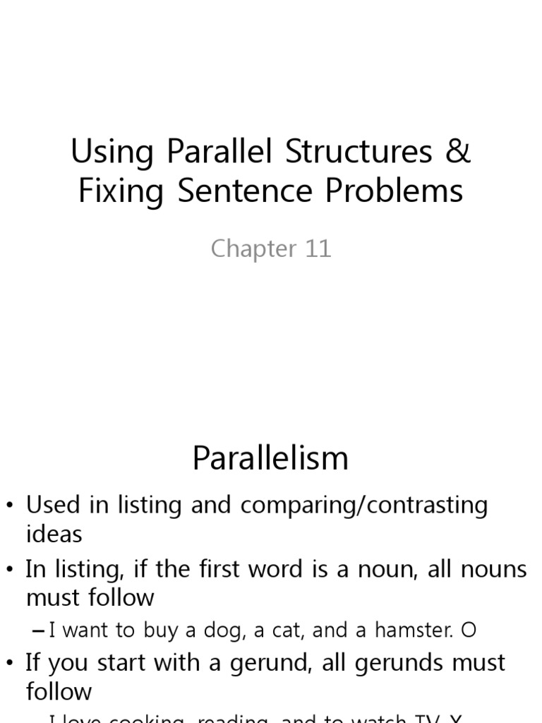 parallel structures.pptx | English Language | Clause