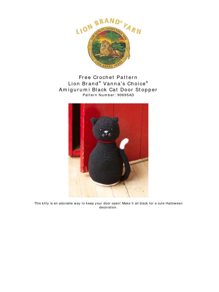 Cat Door Stop PDF Amigurumi Crochet