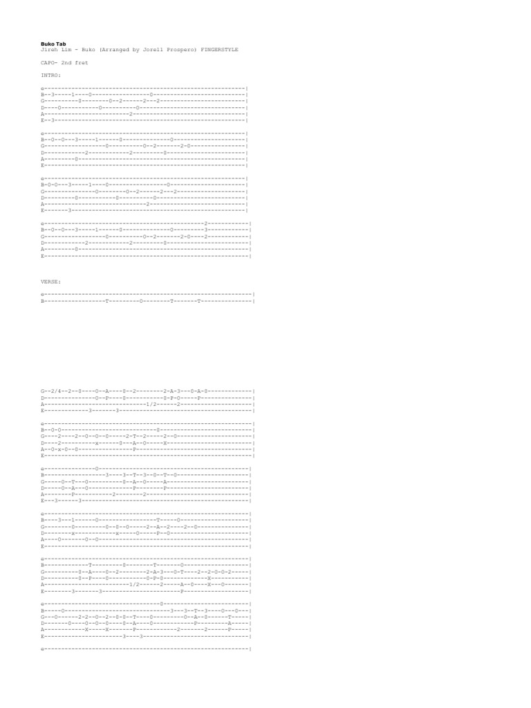 Buko Tab Musical Compositions Music Theory