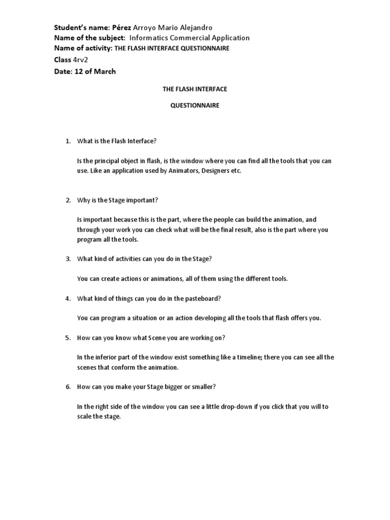 An Analysis of the Flash Interface A Student Questionnaire Exploring