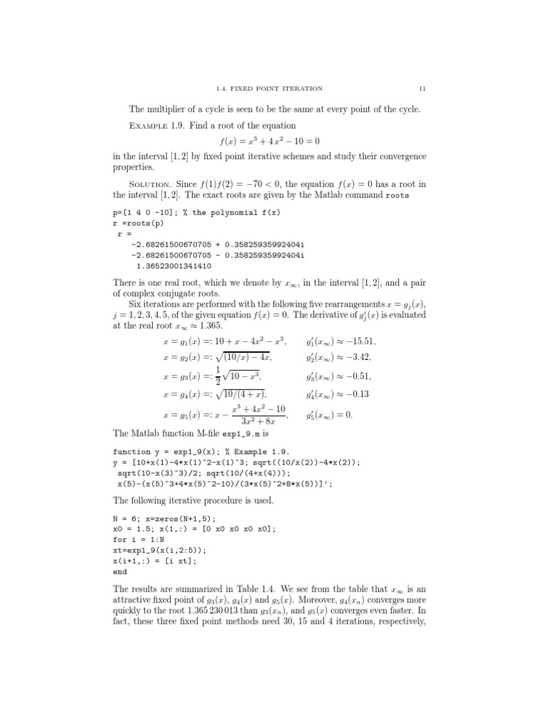 1.4. Fixed Point Iteration 11 | PDF | Science & Mathematics | Computers