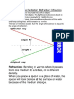 Wave Interaction Reflection Refraction Diffraction: Refraction-Bending of Waves When It Passes