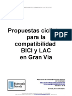 Propuestas ciclistas para la compatibilidad BICI y LAC en Gran Vía (Granada)