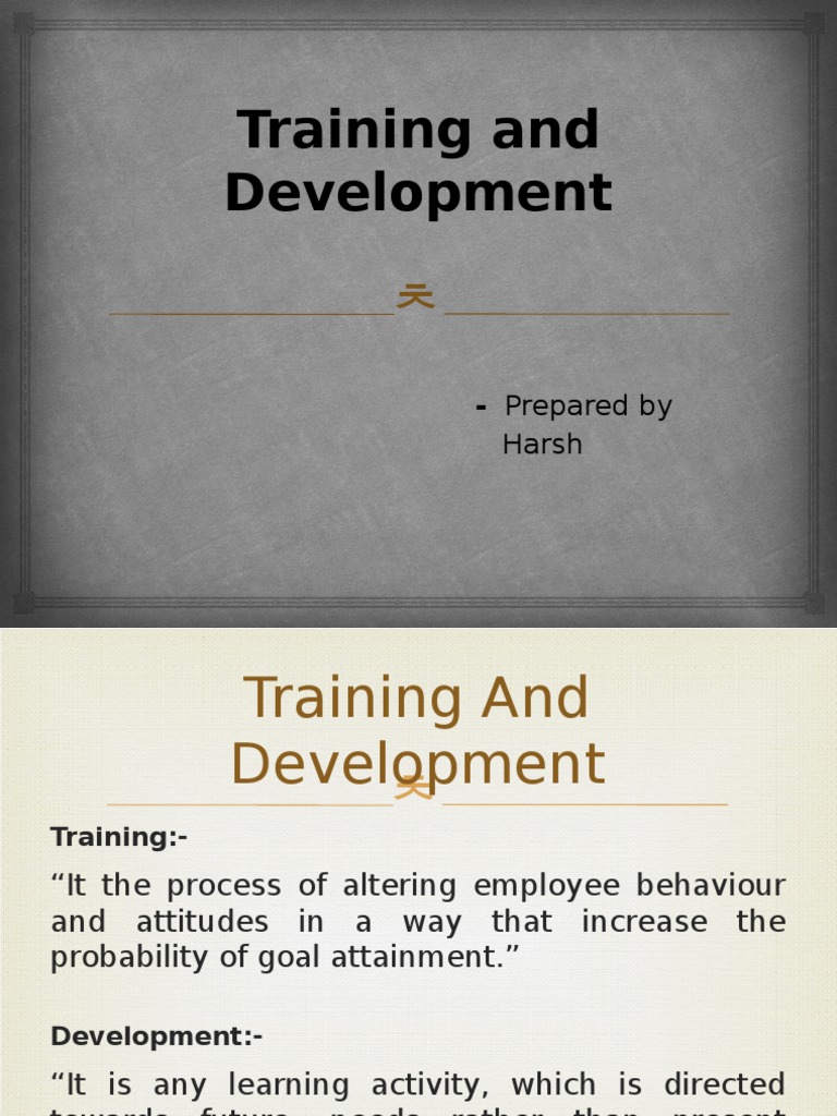 Training and Development HRM PDF