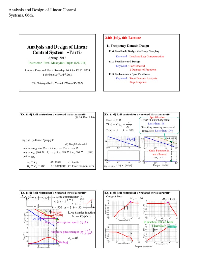 Analysis and Design of Linear Control Systems, 06th | PDF | Control ...