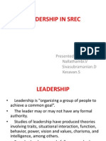 Leadership in Srec: Presented By, Nallathambi.V Sivasubramanian.D Kesavan.S