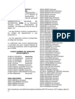 Codigo de Departamentos y Municipios de Colombia