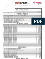 Tarifas Brembo 2013