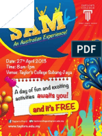 A Taste of SAM - An Australian Experience flyer (front)
