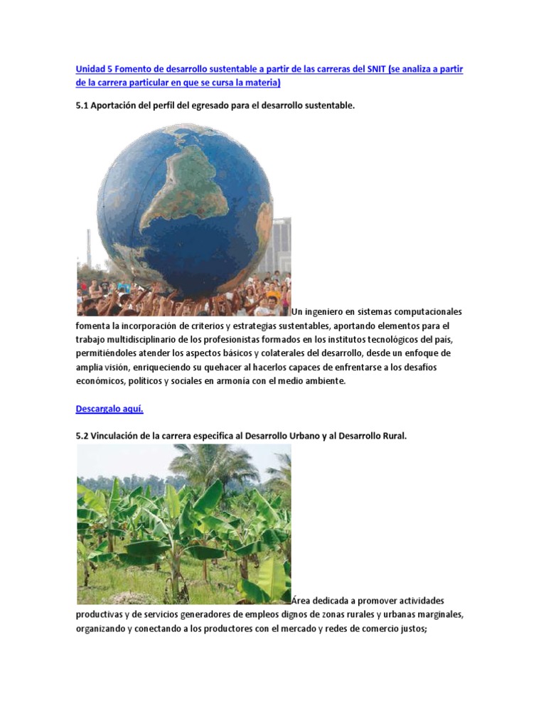 Unidad 5 Fomento de Desarrollo Sustentable a Partir de Las