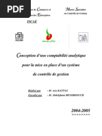 Conception d’une comptabilité analytique  SONACOS