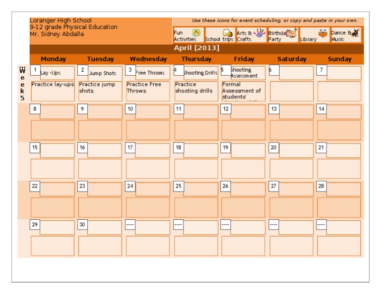 Loranger High School April Activities Schedule | PDF | Language Arts ...