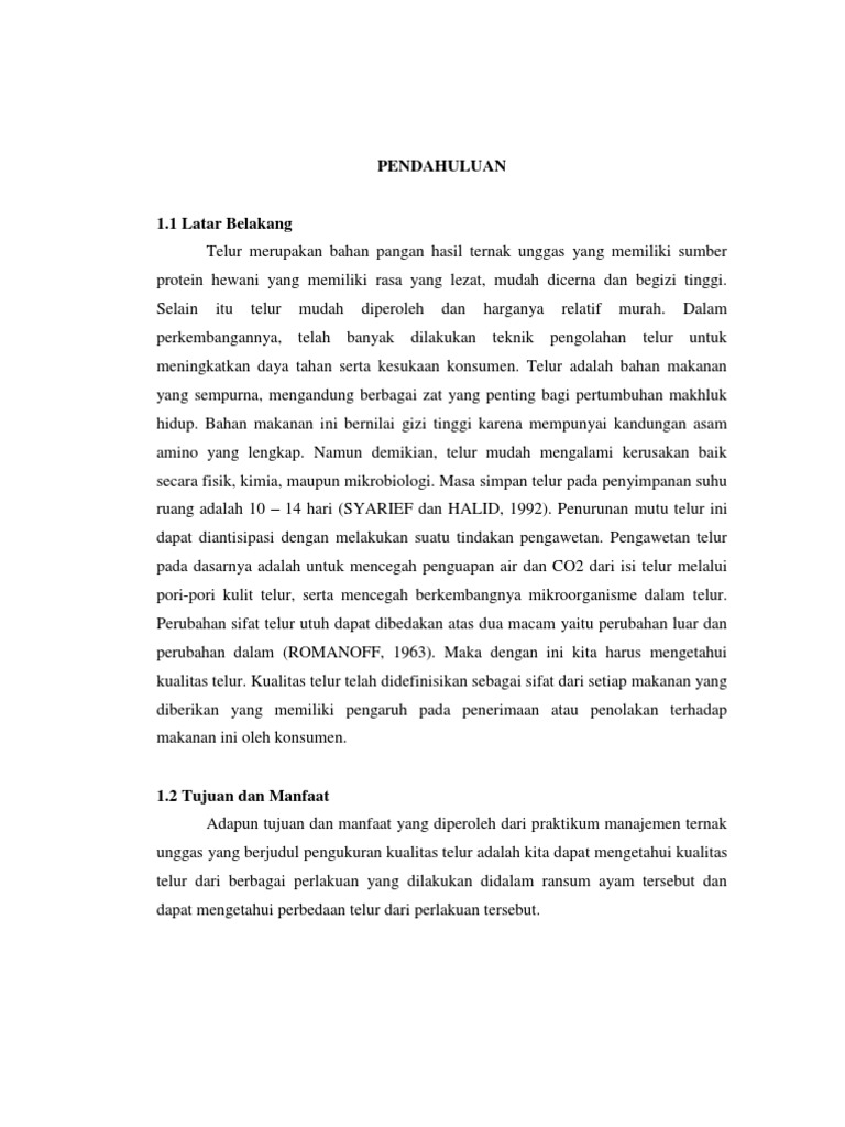 Laporan Praktikum Mtu Pengukuran Indeks Telur Engki Zelpina E10010038