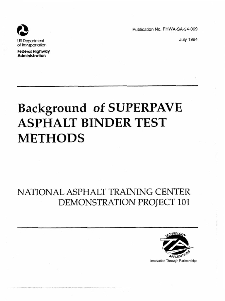 SUPERPAVE Asphalt Binder Testing Guide | PDF | Viscosity | Elasticity ...