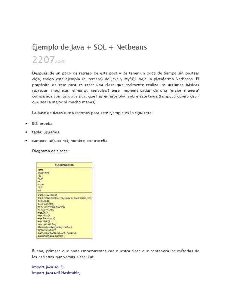 Ejemplo de Java y MySQL en NetBeans | PDF | Tabla (base de datos ...