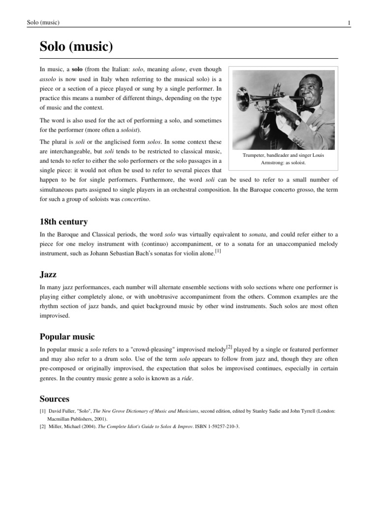 Understanding Solo in Music | PDF | Musical Compositions | Performing Arts