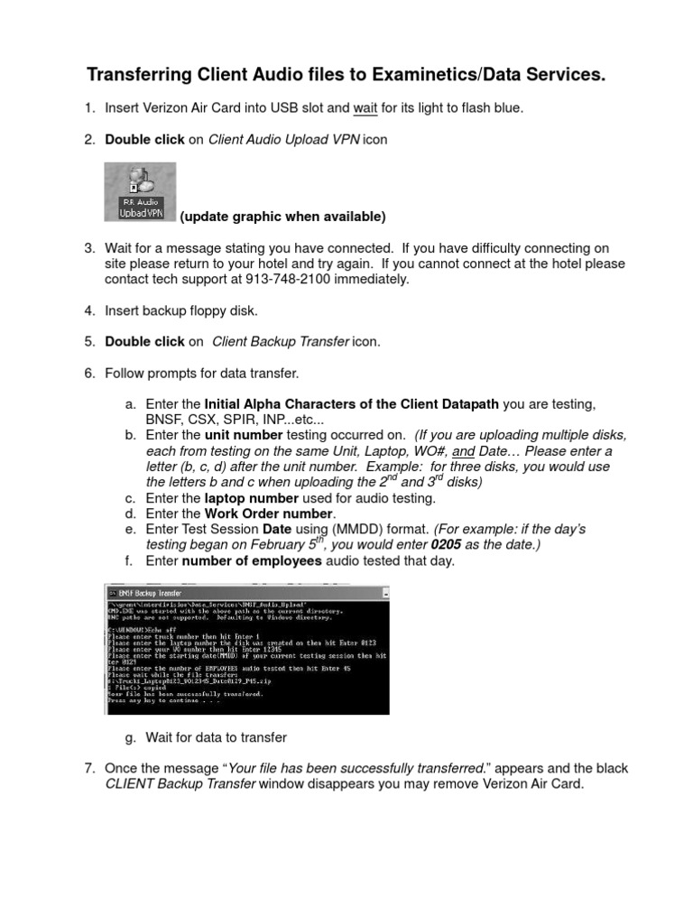 Client Audio File Transfer Guide | PDF