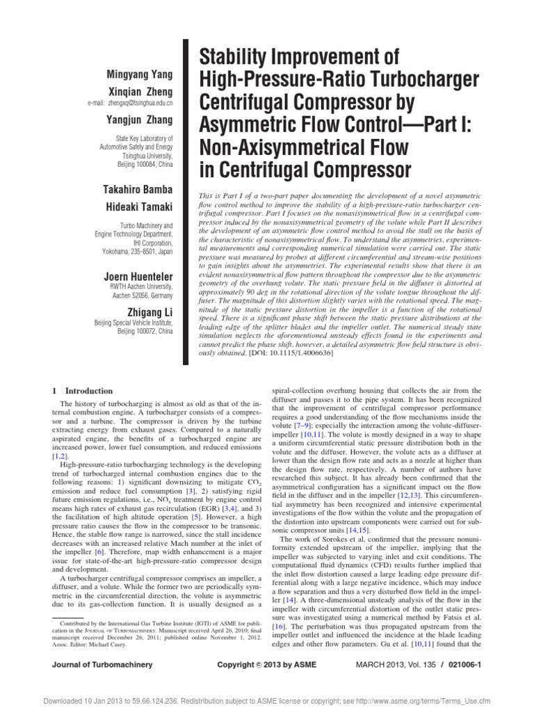 Stability Improvement of HighPressureRatio Turbocharger Centrifugal