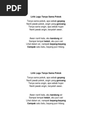 Lirik Lagu Tanya Sama Pokok Pdf