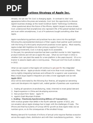 Operations Strategy of Apple Inc