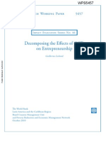 Decomposing The Effects of Ccts On Entrepreneurship: Policy Research Working Paper 5457